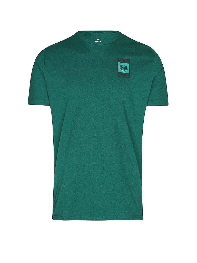 UNDER ARMOUR Herren T-Shirt UA Box Wordmark Logo dunkelgrün | S
